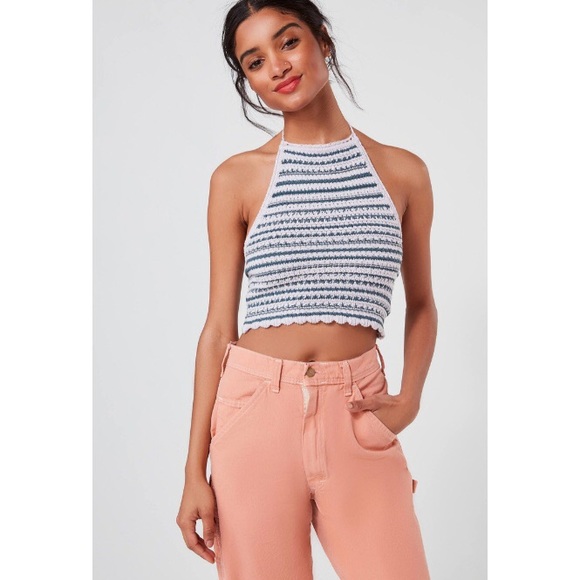 Urban Outfitters Tops - UO Millie Crochet Halter Cropped Tank Top